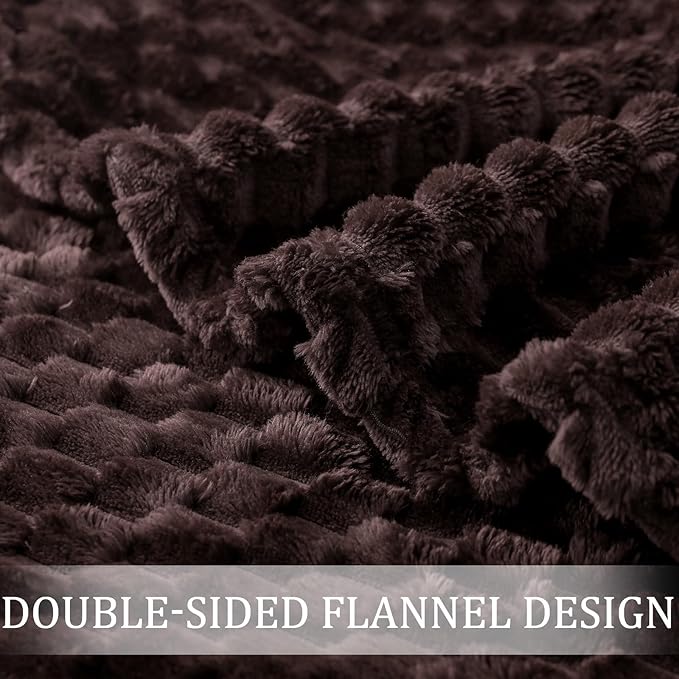 Exclusivo Mezcla Fleece Throw Blanket for Couch, Extra Large Fuzzy Coffee Bed Blankets, Soft Cozy Plush Sofa Throws for All Seasons, 50x70 Inches