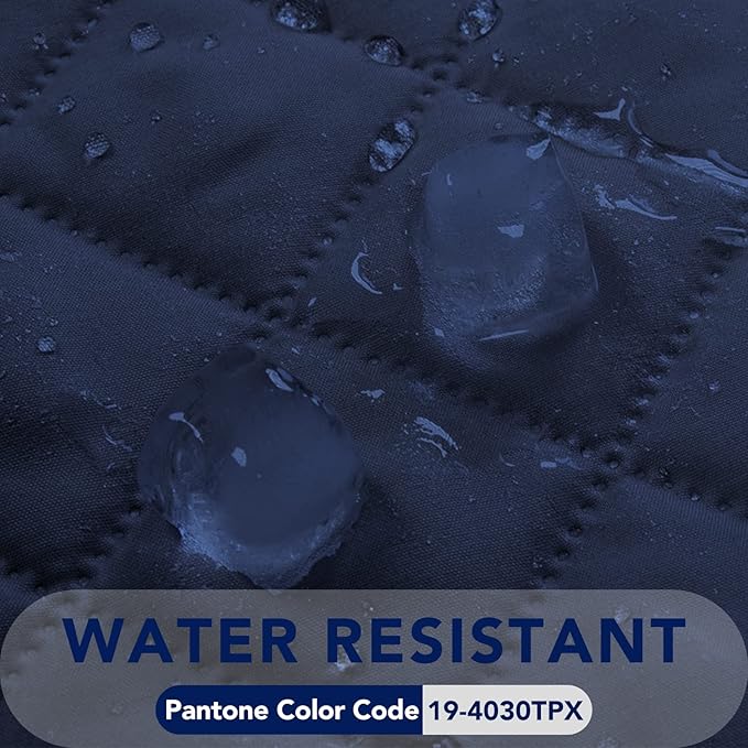 PureFit Reversible Quilted Sofa Cover, Water Resistant Medium Slipcover Furniture Protector, Washable Couch Cover with Non Slip Foam and Elastic Straps for Kids, Pets (Loveseat, Navy/Navy)