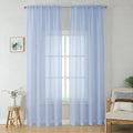 OWENIE Sheer Curtains 90 inches Long 2 Panels Set for Living Room/Bedroom, Rod Pocket Voile Sheer Panel Drapes, Airy Soft Fabric Window Treatments, 2pcs, Each 42" W x 90" L, Demin