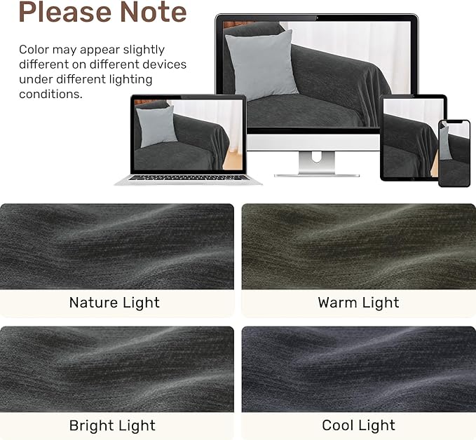 Sectional Couch Covers, 2 Pieces Washable L Shaped Couch Covers Sofa Blanket for Dogs Pet Friendly Sectional Sofa Slipcovers Furniture Covers,71"x 110"+ 71"x 118",(X-Large,Charcoal Gray)