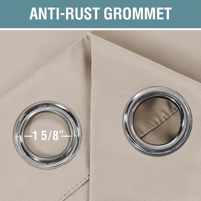 H.VERSAILTEX Blackout Patio Curtains 100 x 84 Inches for Sliding Door Extral Wide Blackout Curtain Panels Thermal Insulated Room Divider - Grommet Top, 7' Tall by 8.5' Wide - Fog