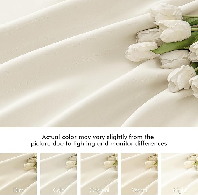 MIULEE Birch Back Tab Blackout Curtains 102 Inch Long 2 Panels Set for Bedroom, Rod Pocket/Pinch Pleated Thermal Insulated Living Room Darkening Light Blocking Floor to Ceiling Drapes