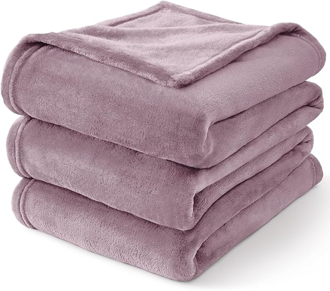BEDELITE Fleece Blanket Twin Size Dusky Violet Throw Blankets for Couch & Bed, Luxury Plush Cozy Fuzzy Blanket 60x80 inches, Super Soft Warm Lightweight Throw Blanket for Travel Camping