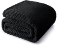 Whale Flotilla Twin Size Fuzzy Fleece Blanket for Bed, 60x80 Inch Fluffy Warm Soft Jacquard Blankets for All Season, Lightweight and Cozy, Black
