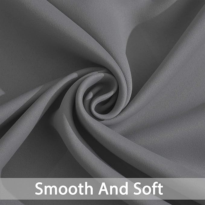 Yakamok Short Blackout Curtains 36 inches, Grommet Thermal Insulated Small Window Treatment Room Darkening Privacy Draperies for Basement Bathroom Bedroom(2 Panels,Grey,42x36 Inch)