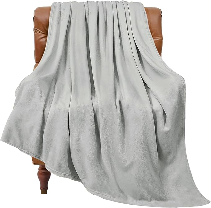 BEDELITE Fleece Blanket Light Grey Throw Blankets for Couch & Bed, Luxury Plush Cozy Fuzzy 50x60 inches, Super Soft Warm Lightweight Throw for Travel Camping