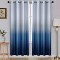 SimpleHome Ombre Room Darkening Curtains for Boys Bedroom, Gradient Grey White to Blue Light Blocking Thermal Insulated Grommet Window Curtains/Drapes for Living Room,2 Panels, 52x72 inches Length