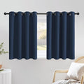 NICETOWN Navy Blue Kitchen Window Curtains 36 inches Long, Grommet Blackout Short Window Treatments Thermal Drapes for Bedroom, 2 Panels, W52 x L36
