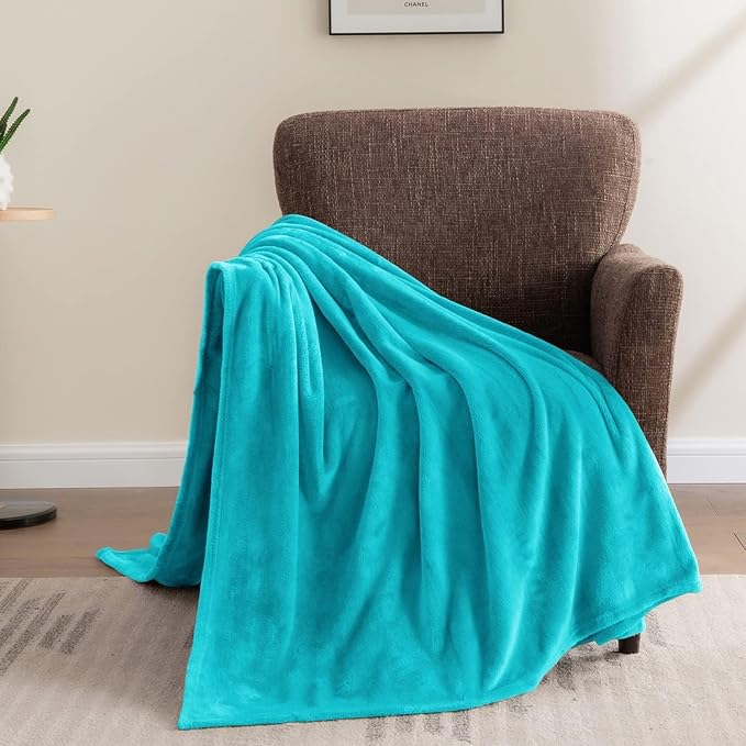 BEDELITE Fleece Blanket Teal Throw Blanket for Couch & Bed, Luxury Plush Cozy Fuzzy Blanket 50" x 70", Super Soft Warm Lightweight Fall Throw Blanket for Travel Camping