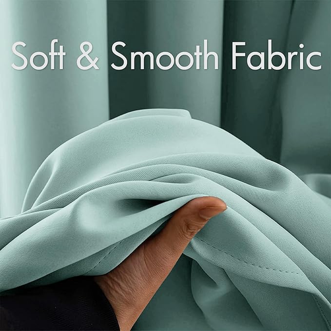 MIULEE Blackout Curtains for Bedroom Living Room Thermal Insulated Room Darkening Grommet Top Solid Light Blocking Drapery Set of 2 Window Panels 52 x 72 Inches Aqua