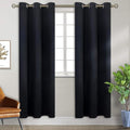 BGment Blackout Curtains for Bedroom - Grommet Thermal Insulated Room Darkening Curtains for Living Room, Set of 2 Panels (38 x 84 Inch, Black)