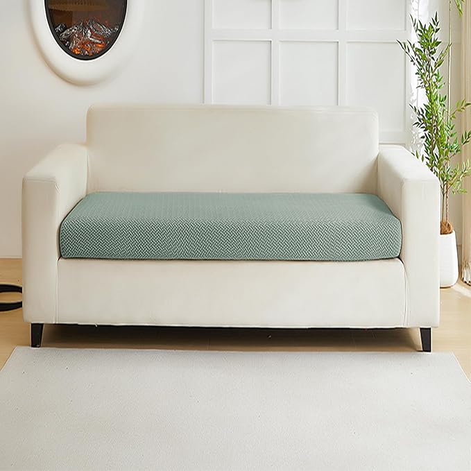 Couch Cushion Covers for Sofa Couch Covers Wear-Resistant Universal Sofa Cover Washable Stretch for Sectional Slipcovers (Texture-Green,Large Double Seat Cover)
