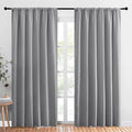 NICETOWN Blackout Curtain Panels 84 inches Long - Thermal Insulated Rod Pocket Blackout Drapes/Draperies for Sliding Glass Door Doorway (2 Panels, W70 x L84 inches, Silver Grey)
