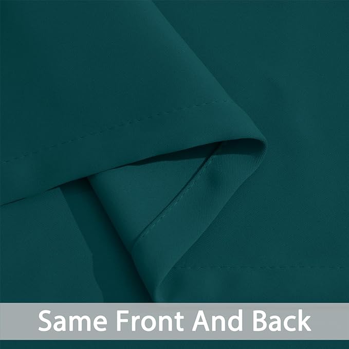 Yakamok Blackout Curtains for Bedroom 2 Panels Set 84 Inch Length Thermal Insulated Room Darkening Dark Black Out Drapery Grommet Window Treatments Drapes for Living Room,52x84, Dark Teal