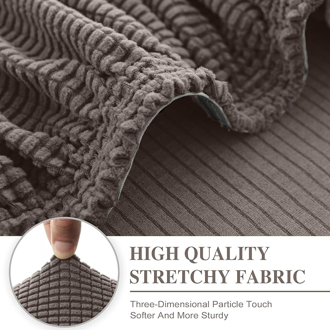 Couch Cushion Covers for Sectional Sofa L Shape Washable Separate Seat Chaise Couch Cover Stretch Sofa Slipcovers with 2 Pcs Pillowcases(3 Seater + 1 Chaise, Taupe)