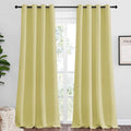 NICETOWN Paler Yellow Blackout Curtains 96" Long for Office, 55" Wide, 2 Pieces, Dining Room, Guest Room, Sound Reducing Heat and Cold Block Curtain Panels for Modern Room Decorative