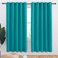 NICETOWN Peacock Teal Blackout Draperies Curtains for Kids Room, Window Treatment Thermal Insulated Solid Grommet Blackout Drape Panels for Bedroom (Set of 2, 70 by 72 inches)