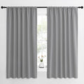 NICETOWN Short Curtains for Wide Window - Thermal Insulated Rod Pocket Blackout Drapes/Draperies for Dining Room (2 Panels, W62 x L63 inches, Silver Grey)
