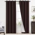 Yakamok Room Darkening 100% Blackout Curtains Grommet Window Treatments with 2 Thick Layers-Brown Thermal Insulated Drapes Set of 2 Panels for Bedroom Living Room 52 Inches by 96 Inches Length