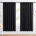 NICETOWN Black Blackout Curtain Blinds - Solid Thermal Insulated Window Treatment Blackout Drapes for Bedroom (2 Panels, 62 inches Wide by 72 inches Long)