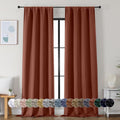 Simplebrand Ava Terracotta Blackout Curtains for Bedroom 90 Inches Long 2 Panels Set, Solid Privacy Energy Saving Living Room Window Treatment Curtains Blackout Drapes, W40 x L90 Inch, Terracotta