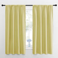 NICETOWN Paler Yellow Blackout Curtains 63 inches Long for Living Room, Darkening Window Curtain Panels, Easy-Care Solid Thermal Insulated Draperies/Drapes for Daughter Room