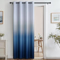 SimpleHome Ombre Room Darkening Curtains for Boys Bedroom, Gradient Grey White to Blue Light Blocking Thermal Insulated Grommet Window Curtain for Living Room,1 Panel, 52x84 inches
