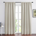 RYB HOME Curtains for Bedroom Living Room 72 inches Long, Thermal Insulated Privacy Rod Pocket Drapes for Nursery Office Home Theater, Width 42 by Length 72, Natural, 2 Panels