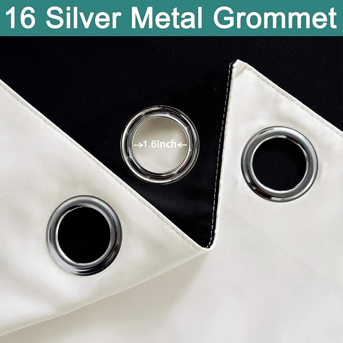 Yakamok Total Blackout Extra Wide Patio Sliding Door Curtains, Grommet Thermal Insulated Blind Curtains, Sliding Glass Door Panel for Living Room/Space Room Divider, Cream, W100 x L108, 1 Panel