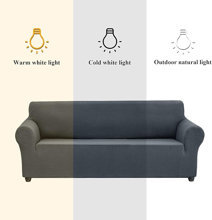 Joccun Stretch Chair Couch Cover,1-Piece Sofa Slipcover Spandex Jacquard Fabric Sofa Covers with Elastic Bottom,Washable Furniture Protector for Dogs,Cats,Kids(Armchair,Gray)