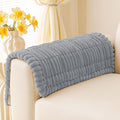 hyha Couch Covers for Dogs Washable, Non Slip Plush Dog Sofa Protectors, Fuzzy Pet Couch Covers for 3 Cushion Sofa Pet Friendly (Grey, 27.6" x 27.6")