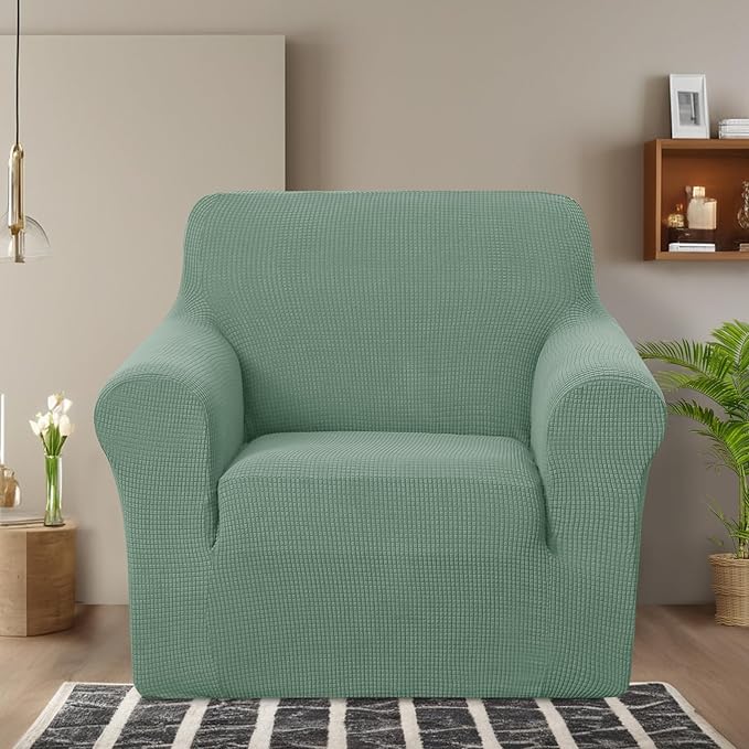 U-NICE HOME Recliner Chair Covers Stretch Couch Cover Sofa Cover Sofa Slipcover Furniture Protector for Chair Cover Pet Friendly(Armchair, Cyan)