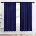 NICETOWN Bedroom Curtains Blackout Draperies - Thermal Insulated Solid Top Pocket Blackout Drapes for Kid's Room (Navy Blue, 1 Pair, 52 x 72 Inch)