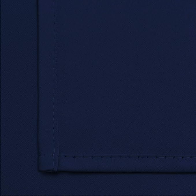 Yakamok 36 Inch Blackout Curtains for Kitchen, Sunlight Block Energy Saving Drapes for Bedroom Bathroom Room Darkening Window Treatment Panels, Navy Blue, 52Wx36L, 2 Panels