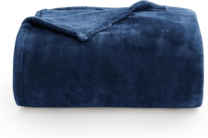 BEDELITE Fleece Blanket Full Size Navy for Couch & Bed, Luxury Plush Cozy Fuzzy Blanket 84" x 90", Super Soft Warm Lightweight Throw Blanket for Travel Camping