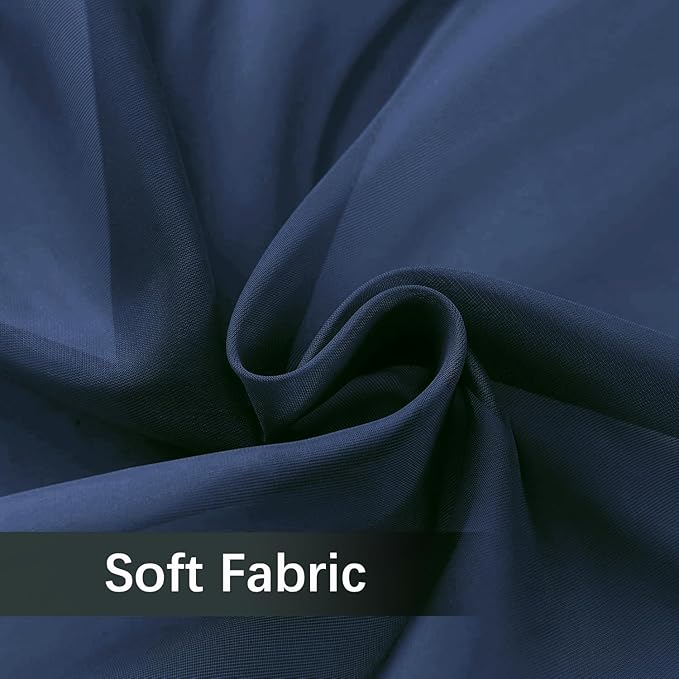 SpaceDresser Sheer Voile Window Treatment Rod Pocket Curtain Panels for Kitchen Bedroom Living Room Drapes Sunlight Filtering Privacy Semi Home Decor Assorted Colors Sizes (Navy, 52 W x 108 L)
