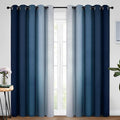 Yakamok Blue Ombre Curtains Room Darkening Grommet Curtains for Bedroom, Light Blocking Thermal Insulated Window Drapes for Living Room(2 Panels, 62x96 Inch)