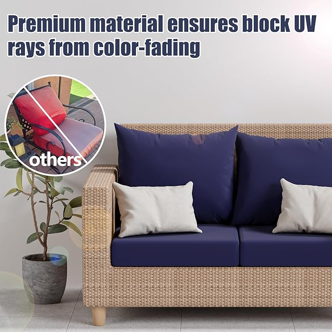 8Pcs Stretch Patio Cushion Covers, Outdoor Couch & Sofa Replacement Slipcovers for Patio Furniture Cushion Covers, Washable Reusable Furniture Protector