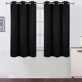 LEMOMO Black Blackout Curtains 34 x 54 Inch Length/Set of 2 Curtain Panels/Thermal Insulated Room Darkening Blackout Curtains for Bedroom