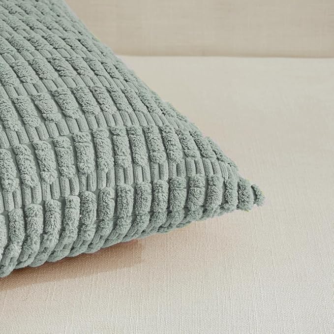 Fancy Homi 4 Packs Decorative Throw Pillow Covers for Living Room Couch Bed, Modern Farmhouse Boho Home Decor, Accent Cushion Case (20 x 20-Inch, Grey Blue)