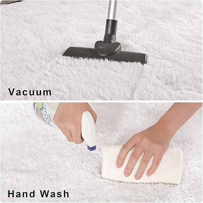 Chicrug Soft Area Rugs for Bedroom Living Room Plush Fluffy Rug 9x12 Feet, Shag Furry Area Rug Carpet Non Shedding for Nursery Children Kids Girls Room Home Decorative, Cream