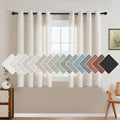 Elegant Natural Linen Blended Energy Efficient Light Filtering Linen Textured Curtains/Nickel Grommet Window Treatments Panels/Drapes (Set of 2, Natural, 52"W x 45"L )