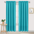 DWCN Blackout Curtains Room Darkening Thermal Insulated Bedroom Curtains Window Curtain Panels, 52 x 84 inches Long, Set of 2 Turquoise Rod Pocket Drapes