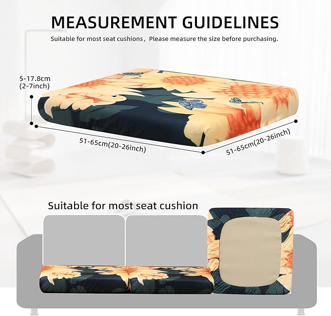 Outdoor Cushion Covers Set,8PCS Patio Furniture Couch Seat Slipcovers, Replacement for Sofa Sectional Chair(Cover，Only)
