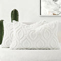 decorUhome Throw Pillow Covers 12x20 Inch Set of 2, Soft Plush Faux Wool Cream White Solid Couch Pillow Covers, Accent Farmhouse Neutral Rectangle Pillow Cases for Sofa Bed Living Room