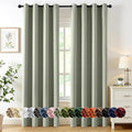 MIULEE Sage Green Blackout Curtains for Bedroom Living Room 84 Inches Long 2 Panels, Thermal Insulated Room Darkening Drapes Solid Grommet Noise Reduction Light Blocking Window Treatments 50x84 Inch