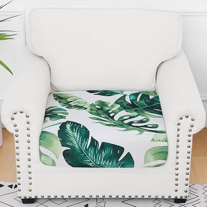 Smiry Printed Couch Cushion Covers, Stretch Soft Couch Covers for Sofa, Washable Non-Slip Sofa Slipcover Furniture Protector for Indoor and Outdoor (1 Pack, Green)