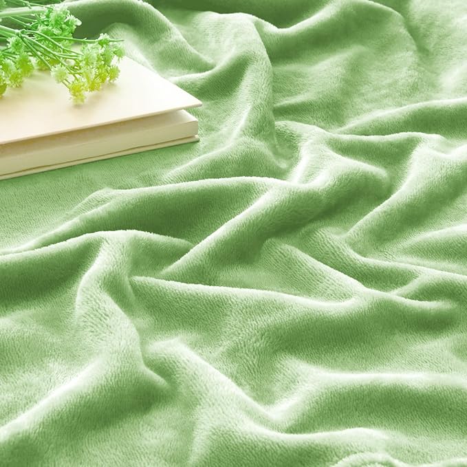 BEDELITE Fleece Blanket King Size Blankets for Bed, Luxury Plush Cozy Fuzzy Blanket 108x90 inches, Super Soft Warm Lightweight Throw Blanket All Seasons Suitable, Grass Green