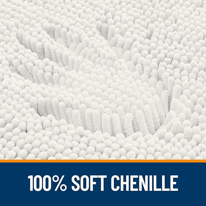 Bath Rugs 59 x 35 Inch Chenille Tufted with Rubber Backing