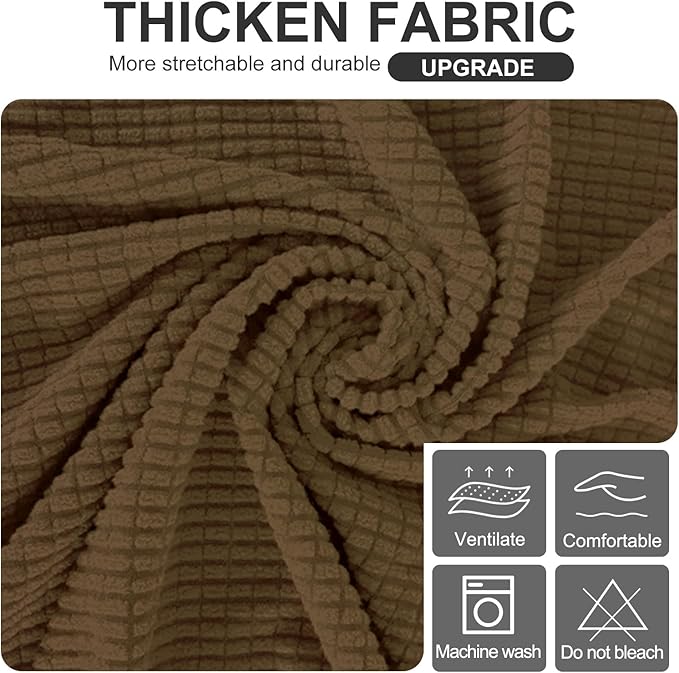 U-NICE HOME Stretch Futon Cover Armless Bed Slipcover - Soft Jacquard Fabric Washable for Pet Friendly, Brown